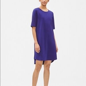 EILEEN Fisher cotton midi above knee yellow dress